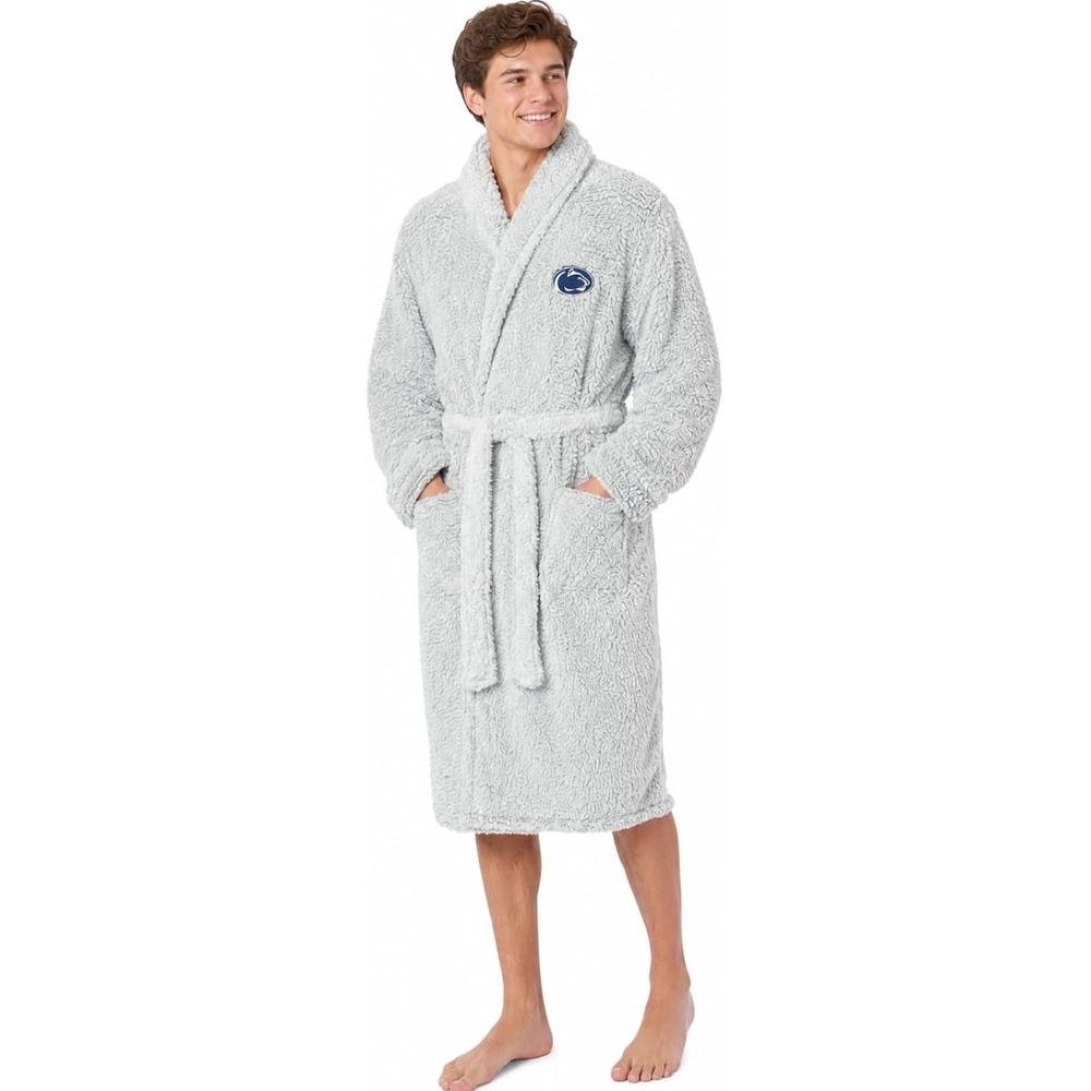 Northwest NCAA Penn State Sherpa Bathrobe Mens OSFM White Lounge